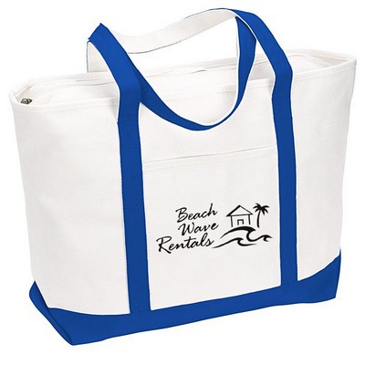 Large Heavyweight 24oz Cotton Canvas Yacht Tote - 14" x 24"